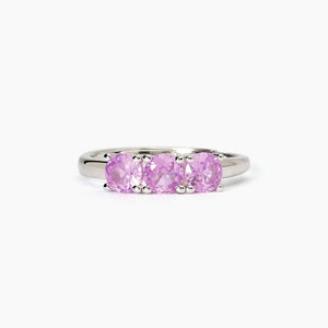 Anillo de mujer en plata rodiada con turmalina sintética TRILOGY Mabina 523393