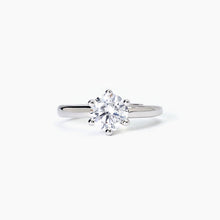 Cargar imagen en el visor de la galería, Anillo de mujer en plata rodiada con circonita SOLITAIRE Mabina 523395
