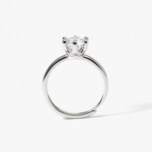 Anillo de mujer en plata rodiada con circonita SOLITAIRE Mabina 523395