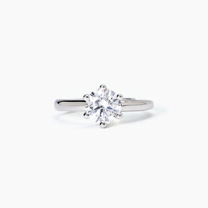 Anillo de mujer en plata rodiada con circonita SOLITAIRE Mabina 523395