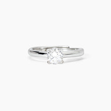 Cargar imagen en el visor de la galería, Anillo solitario de mujer en plata rodiada con circonita SOLITAIRE Mabina 523397
