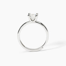 Cargar imagen en el visor de la galería, Anillo solitario de mujer en plata rodiada con circonita SOLITAIRE Mabina 523397
