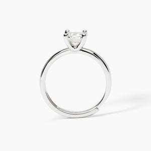 Anillo solitario de mujer en plata rodiada con circonita SOLITAIRE Mabina 523397