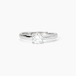 Anillo solitario de mujer en plata rodiada con circonita SOLITAIRE Mabina 523397