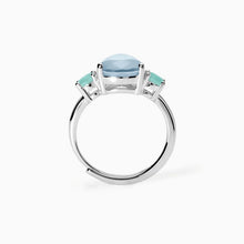 Carica l&#39;immagine nel visualizzatore di Gallery, Anello da donna con fusion stone azzurro SANTORINI Mabina 523422
