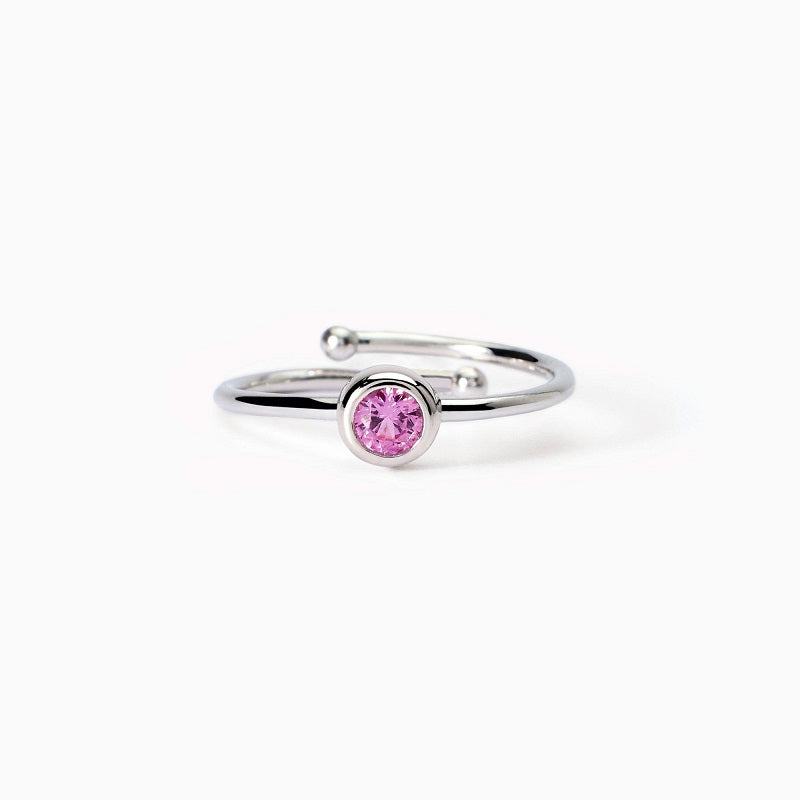 Anello bimba con corindone rosa sintetico Shiny Mabina 523425