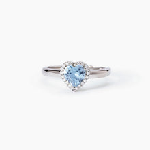 Carica l&#39;immagine nel visualizzatore di Gallery, Anello da donna in argento con acquamarina sintetica Love Affair MAbina 523428
