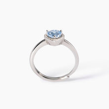 Carica l&#39;immagine nel visualizzatore di Gallery, Anello da donna in argento con acquamarina sintetica Love Affair MAbina 523428
