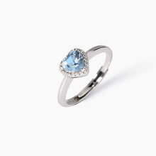 Carica l&#39;immagine nel visualizzatore di Gallery, Anello da donna in argento con acquamarina sintetica Love Affair MAbina 523428
