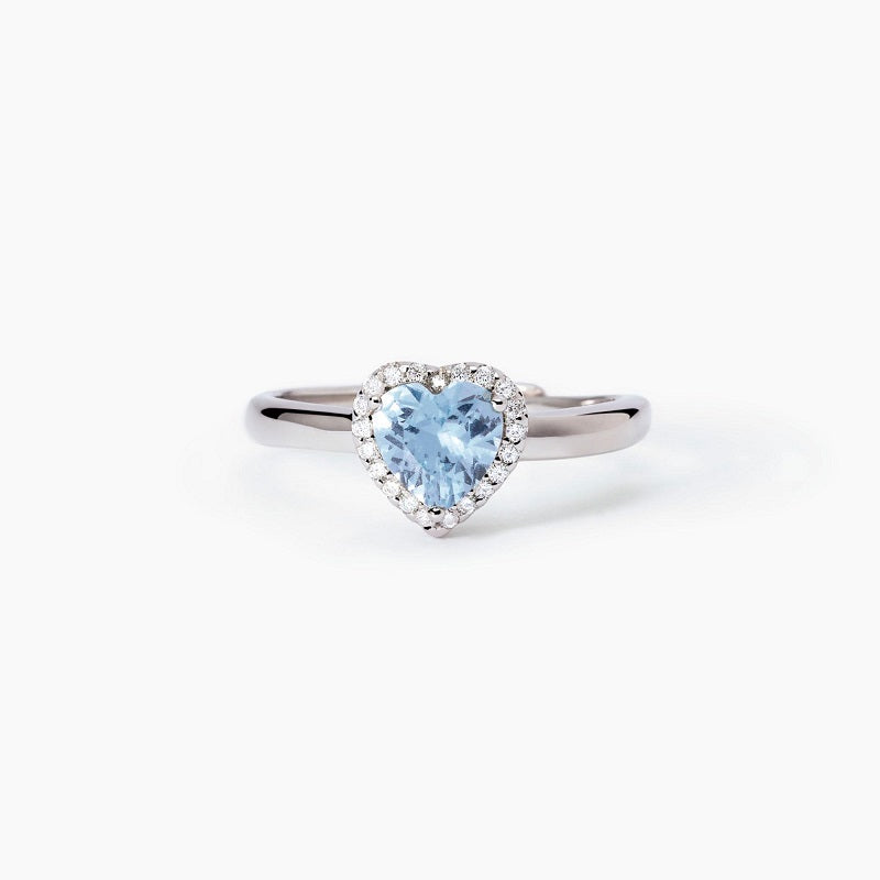 Anello da donna in argento con acquamarina sintetica Love Affair MAbina 523428