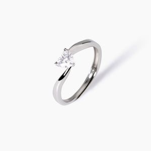 Anello da donna in argento con zircone cuore Beato tra le Donne Mabina 523429