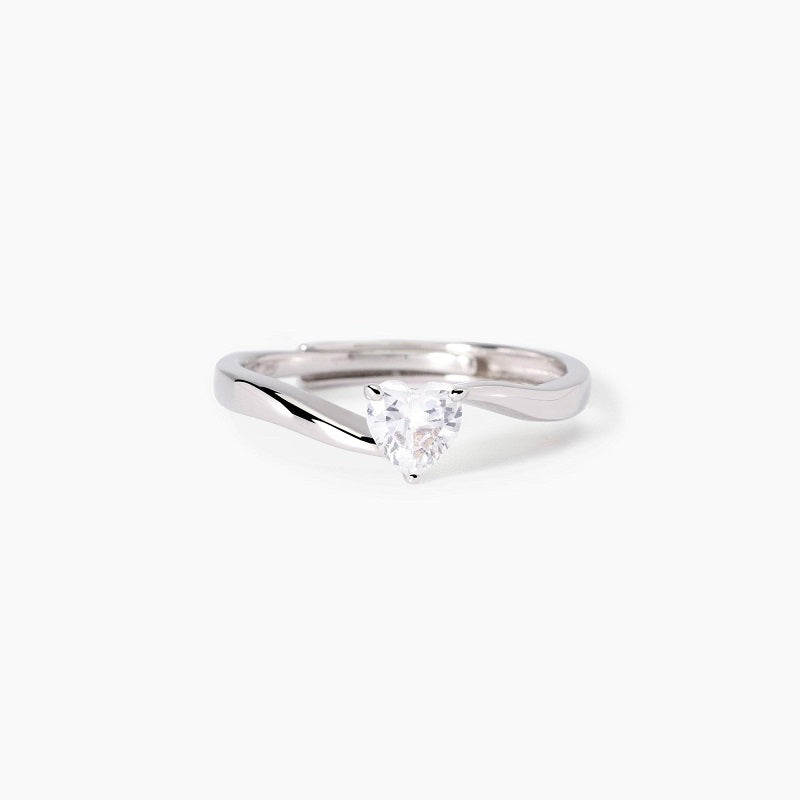 Anello da donna in argento con zircone cuore Beato tra le Donne Mabina 523429