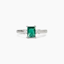 Carica l&#39;immagine nel visualizzatore di Gallery, Anello da donna in argento con smeraldo sintetico Battito Mabina 523432
