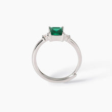 Carica l&#39;immagine nel visualizzatore di Gallery, Anello da donna in argento con smeraldo sintetico Battito Mabina 523432
