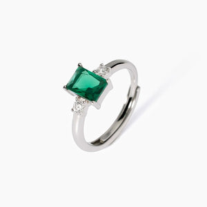 Anello da donna in argento con smeraldo sintetico Battito Mabina 523432