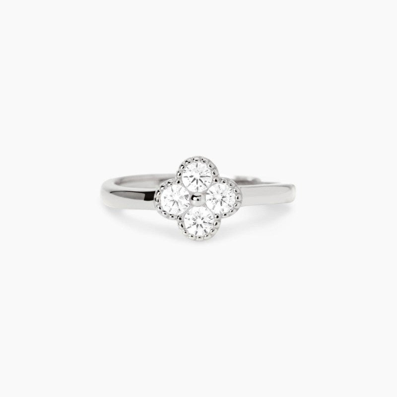 Anello da donna in argento con fiore in zirconi Jasmine Mabina 523453