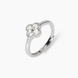 Anello da donna in argento con fiore in zirconi Jasmine Mabina 523453