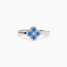 Carica l&#39;immagine nel visualizzatore di Gallery, Anello da donna in argento con fiore azzurro Jasmine Mabina 523455
