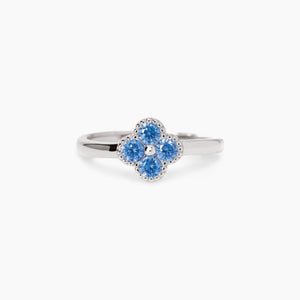 Anello da donna in argento con fiore azzurro Jasmine Mabina 523455