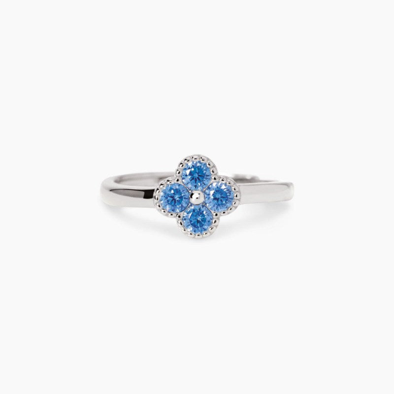 Anello da donna in argento con fiore azzurro Jasmine Mabina 523455