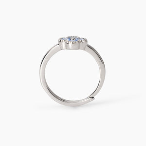 Anello da donna in argento con fiore azzurro Jasmine Mabina 523455