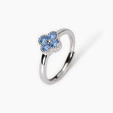 Carica l&#39;immagine nel visualizzatore di Gallery, Anello da donna in argento con fiore azzurro Jasmine Mabina 523455
