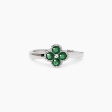Carica l&#39;immagine nel visualizzatore di Gallery, Anello da donna in argento con fiore verde Jasmine Mabina 523456
