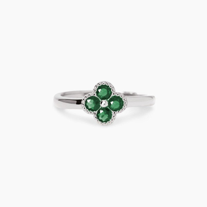 Anello da donna in argento con fiore verde Jasmine Mabina 523456