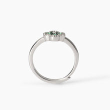 Carica l&#39;immagine nel visualizzatore di Gallery, Anello da donna in argento con fiore verde Jasmine Mabina 523456
