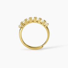 Carica l&#39;immagine nel visualizzatore di Gallery, Anello da donna veretta in acciaio dorato con zirconi Seventies Mabina 523458
