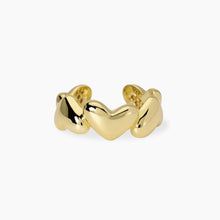 Carica l&#39;immagine nel visualizzatore di Gallery, Anello da donna con cuori in argento dorato Capogiro Mabima 523467
