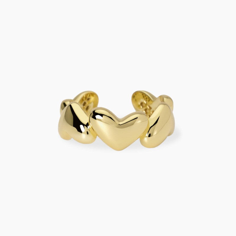 Anello da donna con cuori in argento dorato Capogiro Mabima 523467