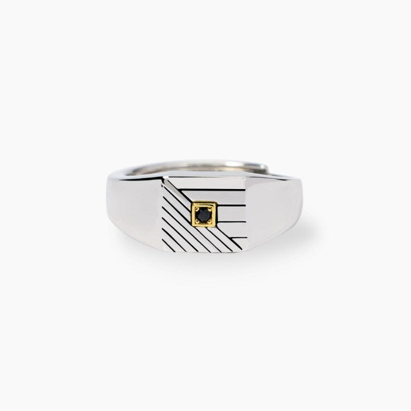 Anello da uomo in argento chevalier Geometrico Mabina 523475