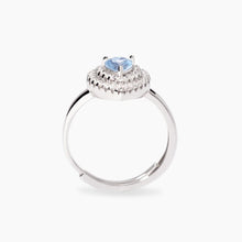 Cargar imagen en el visor de la galería, Anello da donna in argento con cuore acquamarina LOVE AFFAIR Mabina 523476
