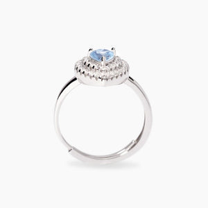 Anello da donna in argento con cuore acquamarina LOVE AFFAIR Mabina 523476