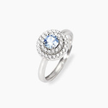 Cargar imagen en el visor de la galería, Anello da donna in argento con acquamarina e zirconi VITTORIA Mabina 523489
