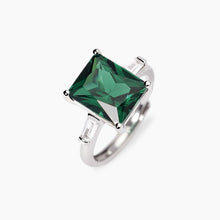 Cargar imagen en el visor de la galería, Anello da donna in argento con smeraldo sintetico BATTITO Mabina 523490
