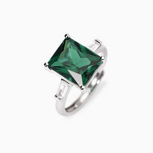 Anello da donna in argento con smeraldo sintetico BATTITO Mabina 523490