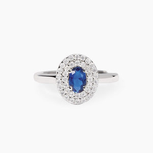 Anello da donna in argento con zaffiro sintetico VITTORIA Mbina 523492