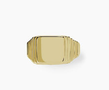 Cargar imagen en el visor de la galería, Anello chevalier in argento placcato oro 18K da uomo JOHNNY 523508
