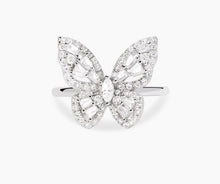 Cargar imagen en el visor de la galería, Anello in argento con farfalla in zirconi BATTITO D'ALI 523520
