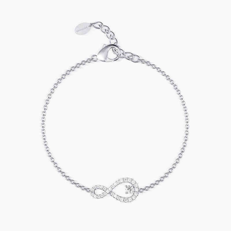 Bracciale da donna in argento con catena forzatina e infinito ENDLESS Mabina 533235