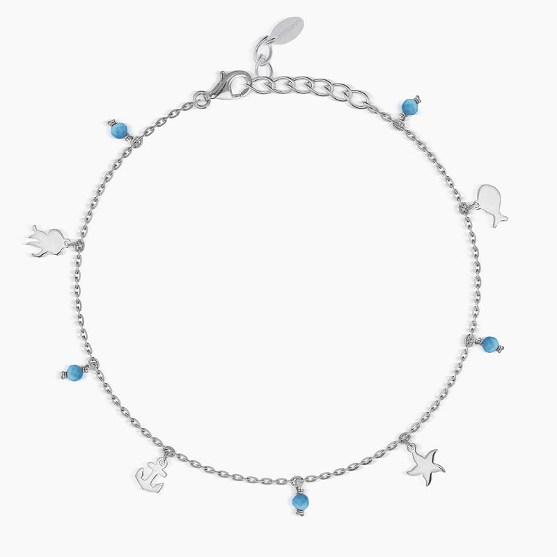 Cavigliera da donna in argento con ciondoli LONG BEACH Mabina 533368