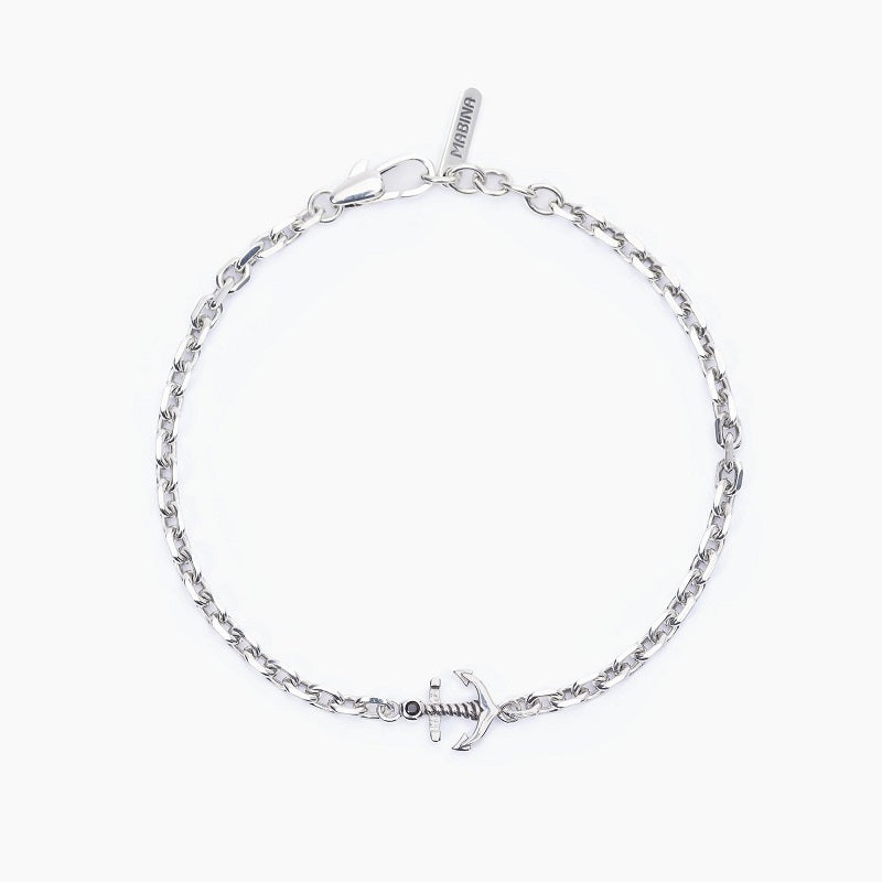 Pulsera de plata para hombre con elemento de anclaje BALI Mabina 533576