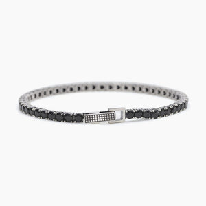 Pulsera tenis para hombre en plata bruñida con circonitas Mabina 533580