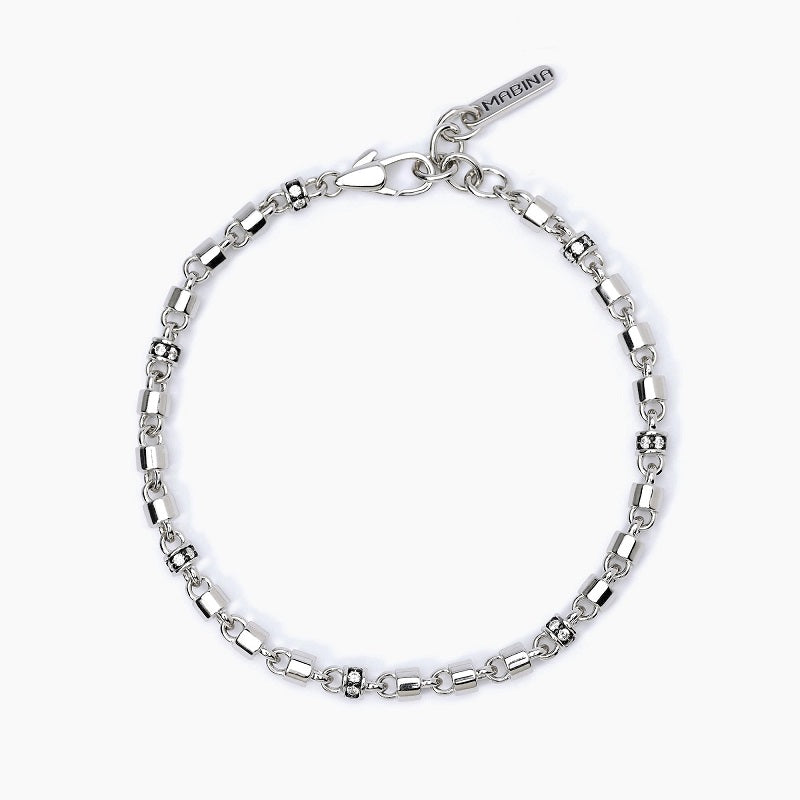 Pulsera de hombre con inserciones blancas MILLIONAIRE Mabina 533630