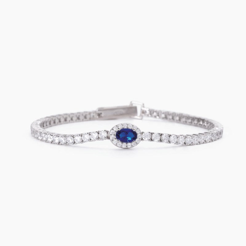 Bracciale da donna in argento Mabina con zaffiro ovale Cool or rétro? 533666