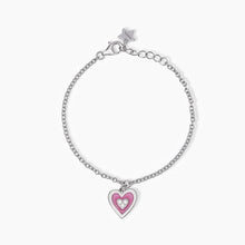Carica l&#39;immagine nel visualizzatore di Gallery, Bracciale bimba in argento con cuore pendente smaltato TVB Mabina 533675
