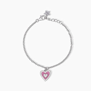 Bracciale bimba in argento con cuore pendente smaltato TVB Mabina 533675