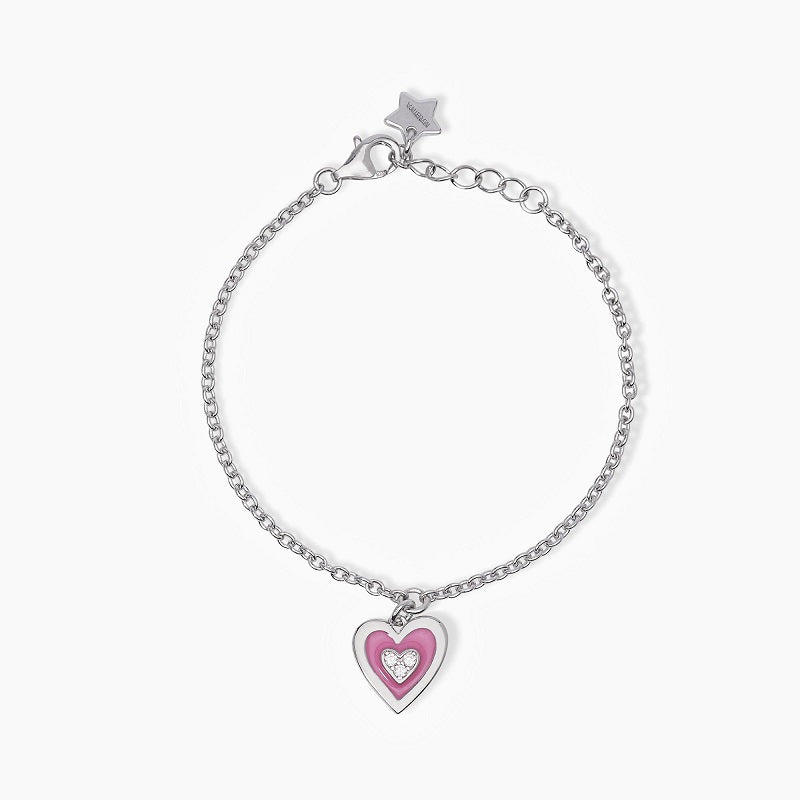 Bracciale bimba in argento con cuore pendente smaltato TVB Mabina 533675